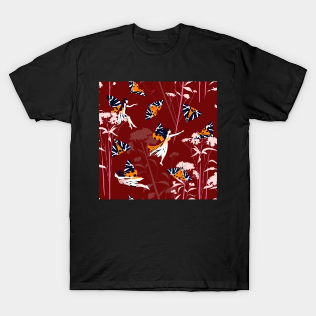 Jersey tiger moth fairy - red T-Shirt by kobyakov